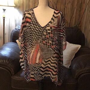 Chico’s Kimono Chevron/Animal PrintSize L/XL